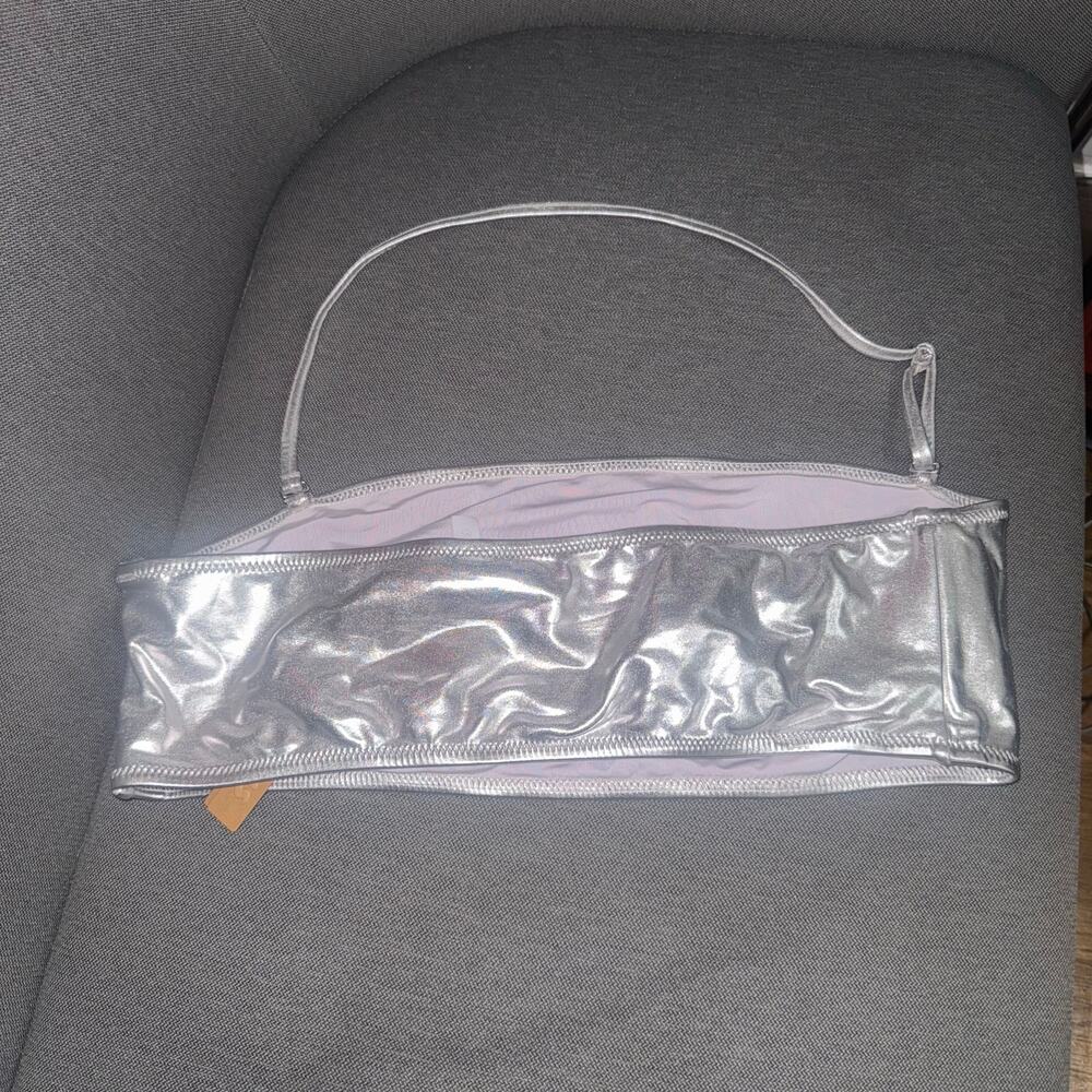 SKIMS Size 2X Nickel Silver Swim Bandeau Bikini Top Women’s SSW-BND-0025 NWT - Picture 7 of 11